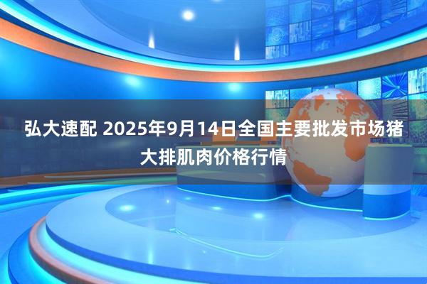 弘大速配 2025年9月14日全国主要批发市场猪大排肌肉价格行情